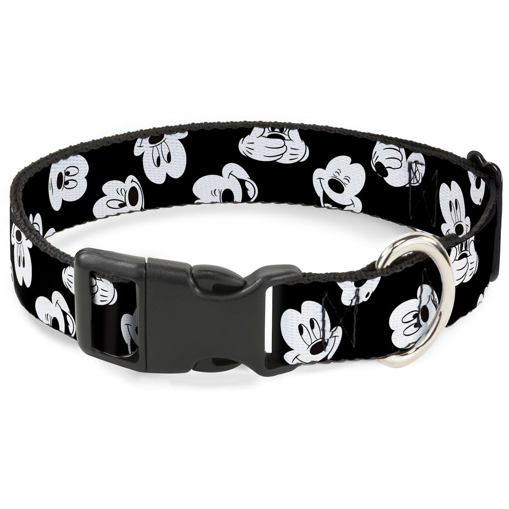 Plastic Clip Collar - Mickey Mouse Expressions Scattered Black/White Plastic Clip Collars Disney