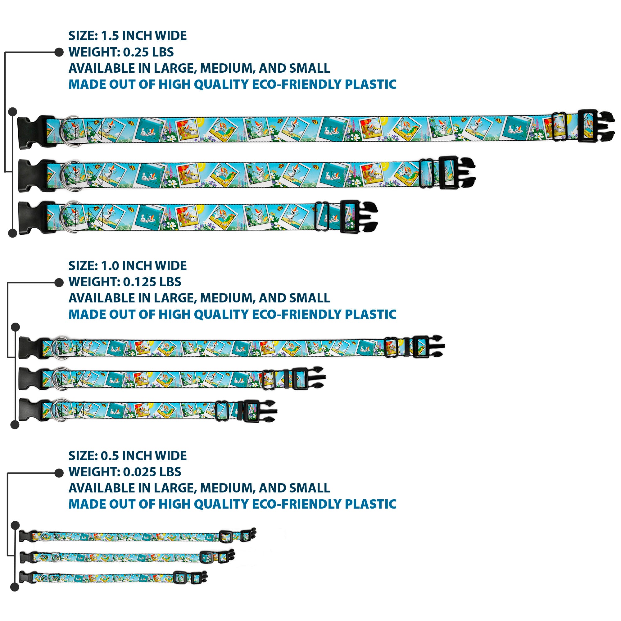 Plastic Clip Collar - Olaf Summertime Snapshots Plastic Clip Collars Disney