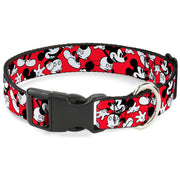 Plastic Clip Collar - Mickey Mouse Poses Scattered Red/Black/White Plastic Clip Collars Disney