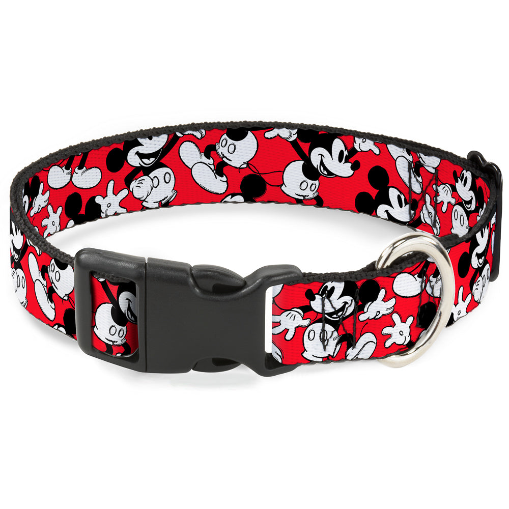 Plastic Clip Collar - Mickey Mouse Poses Scattered Red/Black/White Plastic Clip Collars Disney