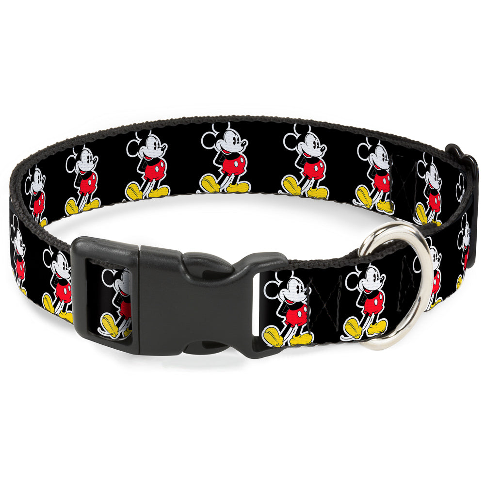 Plastic Clip Collar - Classic Mickey Mouse Pose Black Plastic Clip Collars Disney