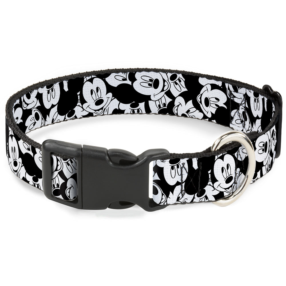 Plastic Clip Collar - Mickey Mouse Expressions Stacked White/Black Plastic Clip Collars Disney