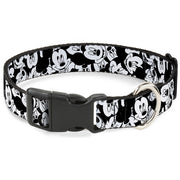 Plastic Clip Collar - Mickey Mouse Expressions Stacked White/Black Plastic Clip Collars Disney