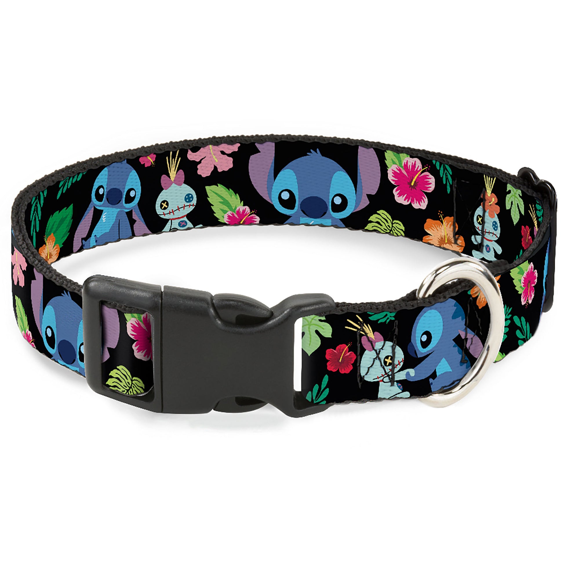 Plastic Clip Collar - Stitch & Scrump Poses/Tropical Flora Plastic Clip Collars Disney