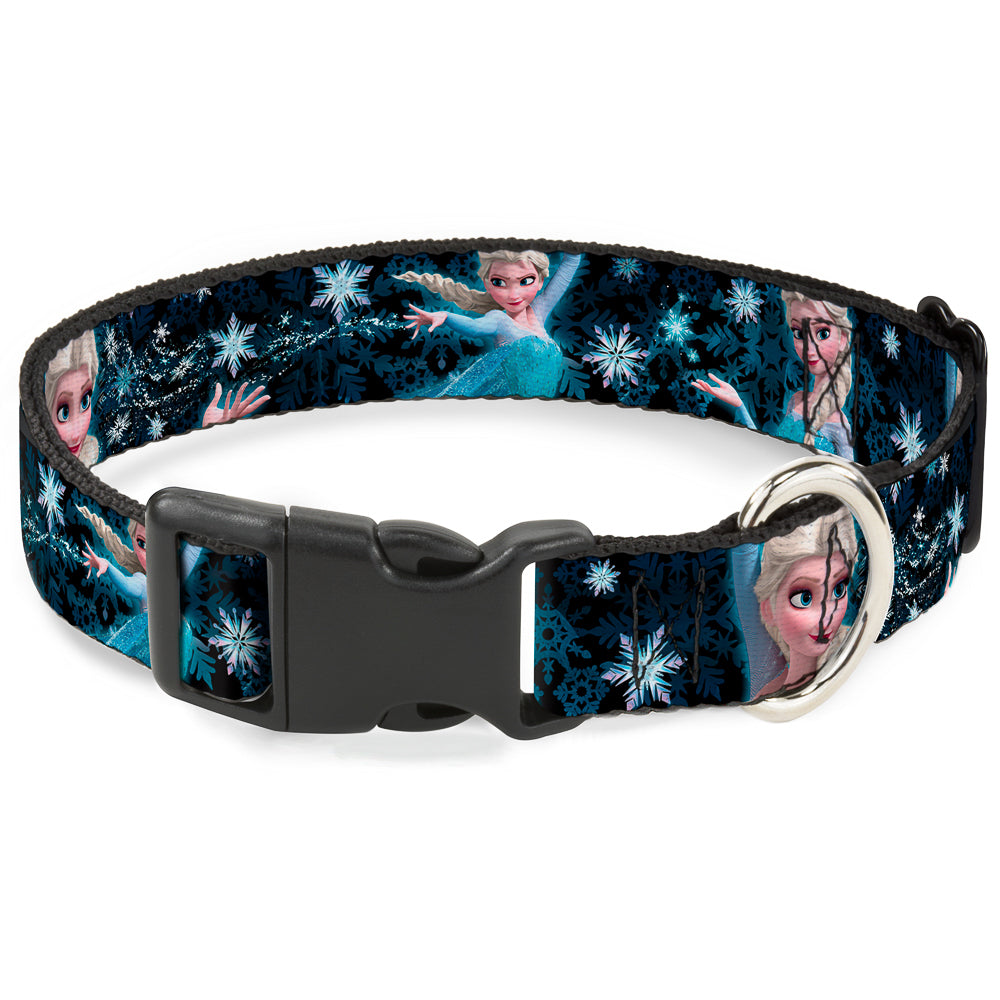 Plastic Clip Collar - Elsa the Snow Queen Poses PERFECT AND POWERFUL Blues/White Plastic Clip Collars Disney