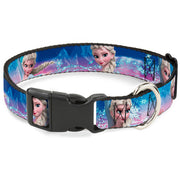 Plastic Clip Collar - Elsa the Snow Queen Poses/Castle & Snowy Mountains Blue-Pink Fade Plastic Clip Collars Disney