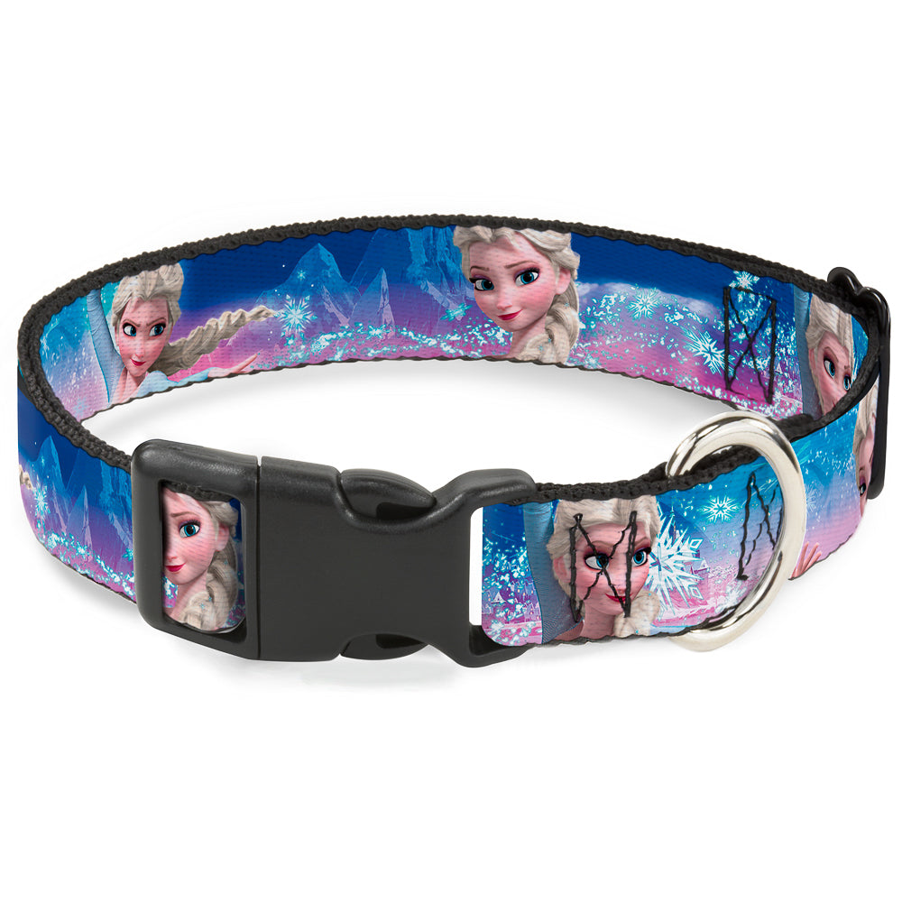Plastic Clip Collar - Elsa the Snow Queen Poses/Castle & Snowy Mountains Blue-Pink Fade Plastic Clip Collars Disney