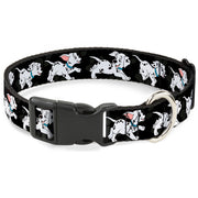 Plastic Clip Collar - Dalmatians Running/Paws Black/Gray/White/Black Plastic Clip Collars Disney