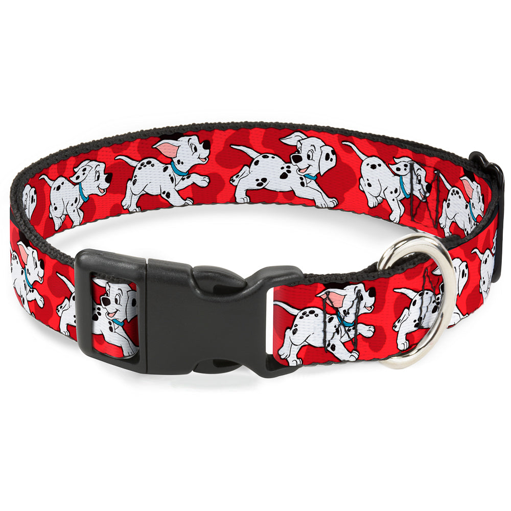 Plastic Clip Collar - Dalmatians Running/Paws Reds/White/Black Plastic Clip Collars Disney