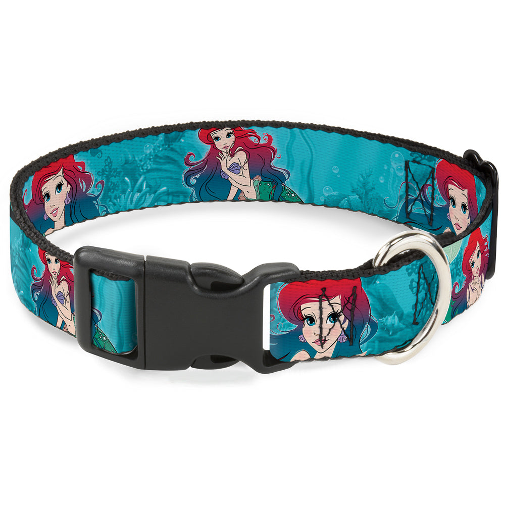 Plastic Clip Collar - Ariel Poses Coral & Castle Blues/Reds Plastic Clip Collars Disney