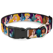 Plastic Clip Collar - Disney Princess Poses/Castle Silhouettes Purples/Multi Color Plastic Clip Collars Disney