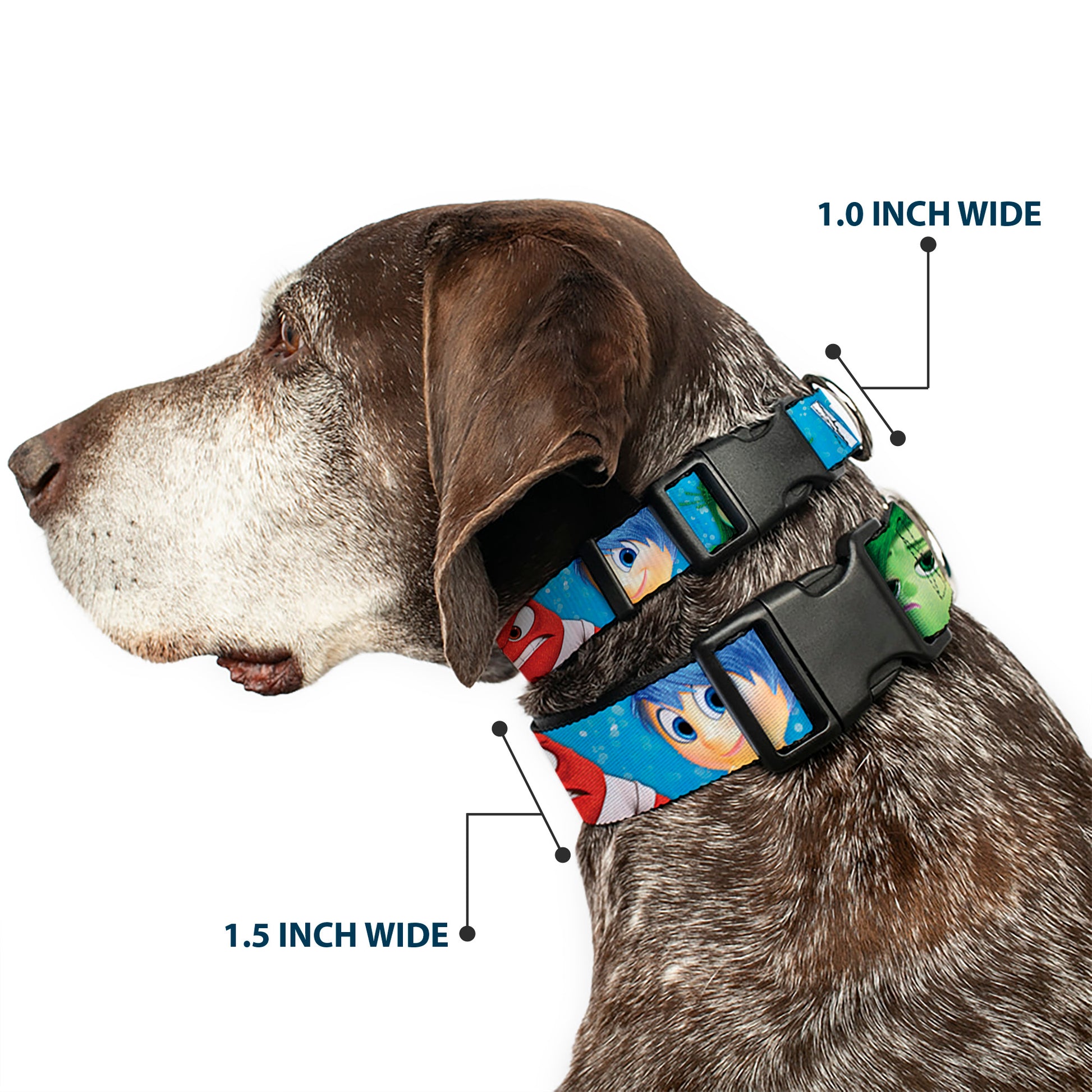 Plastic Clip Collar - INSIDE OUT 6-Character Pose Sparkle Blue/White Plastic Clip Collars Disney