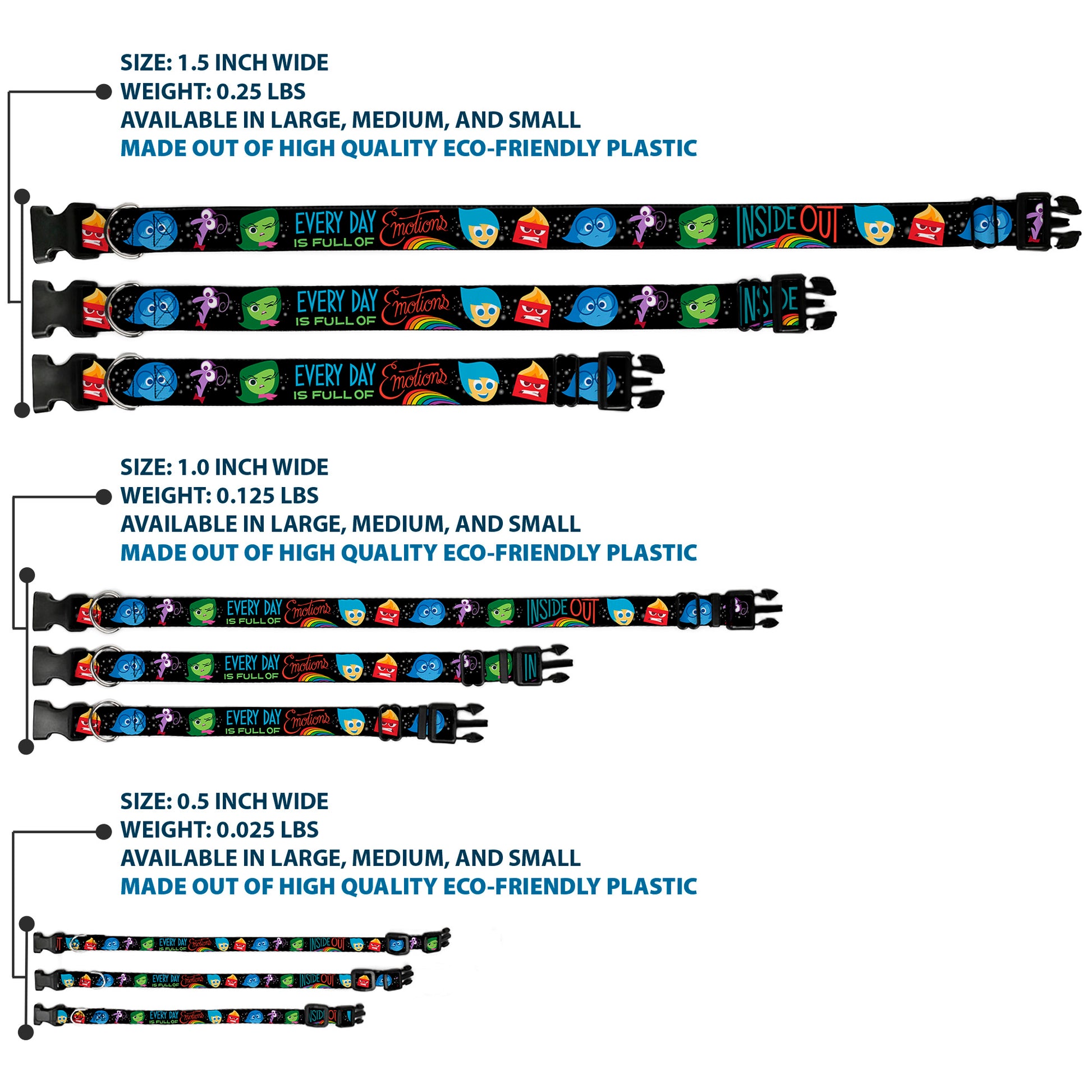 Plastic Clip Collar - INSIDE OUT/Emotion Expressions/EVERY DAY IS FULL OF EMOTIONS Plastic Clip Collars Disney