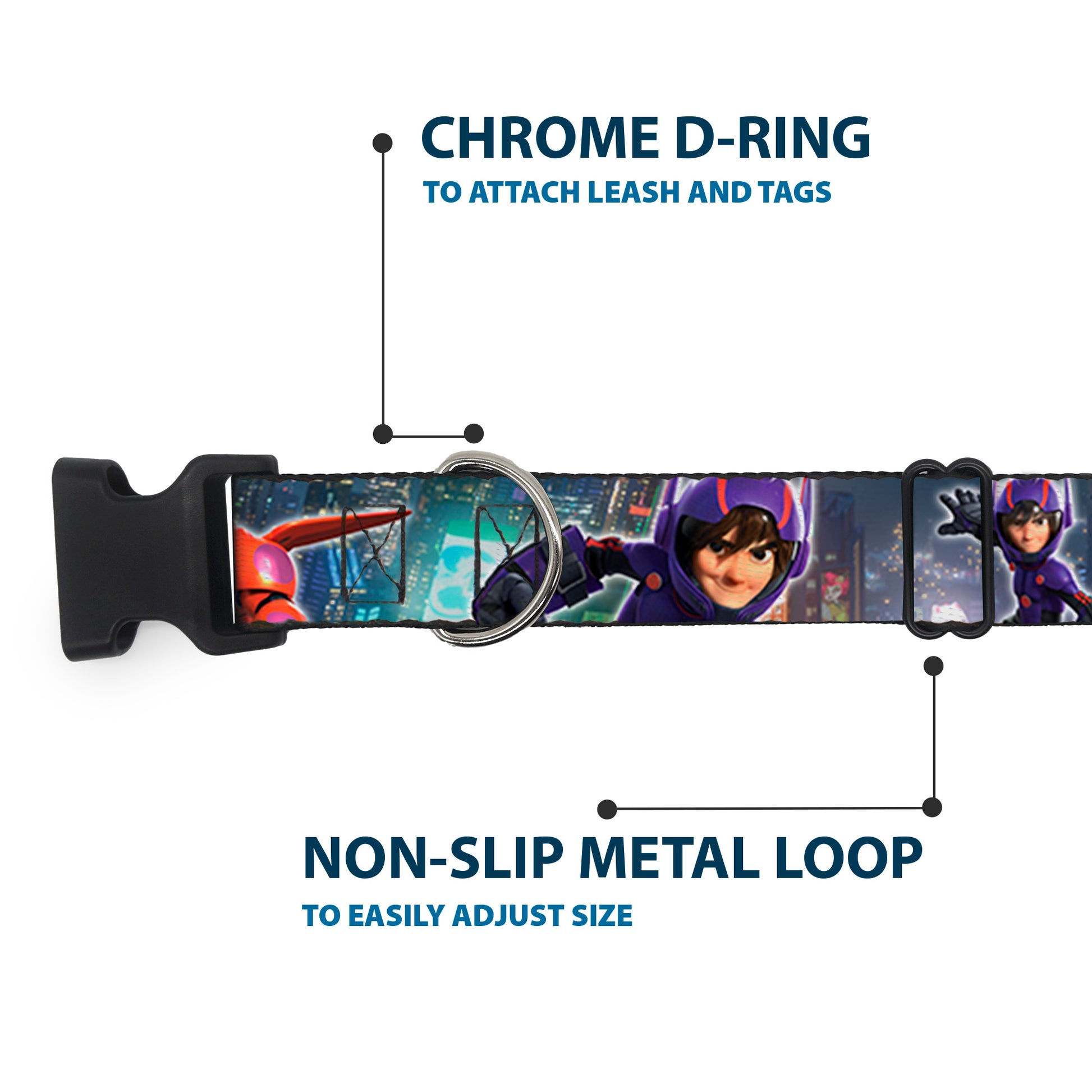 Plastic Clip Collar - Hiro & Baymax Action Poses/San Fransokyo Plastic Clip Collars Disney