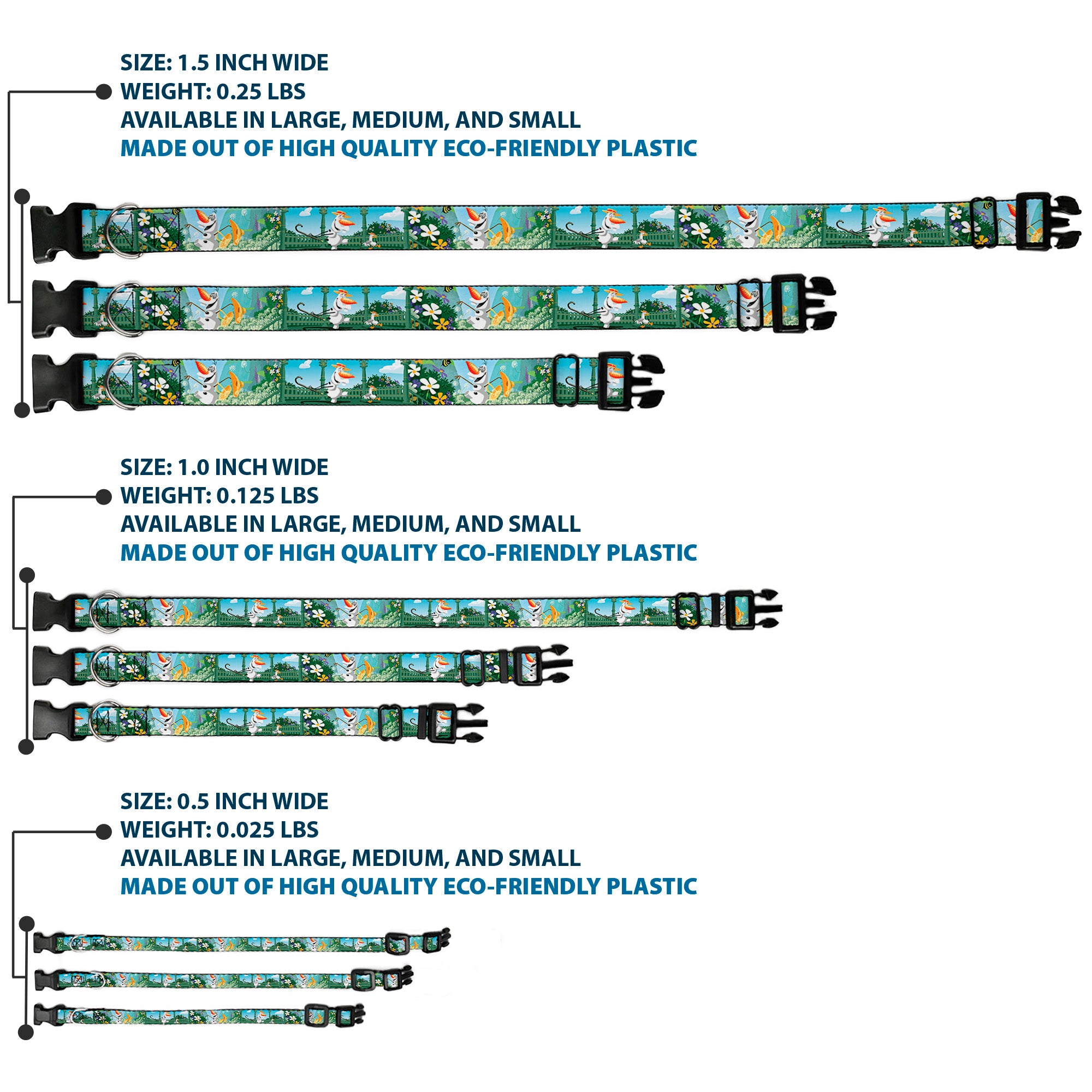 Plastic Clip Collar - Olaf Garden Scenes Plastic Clip Collars Disney