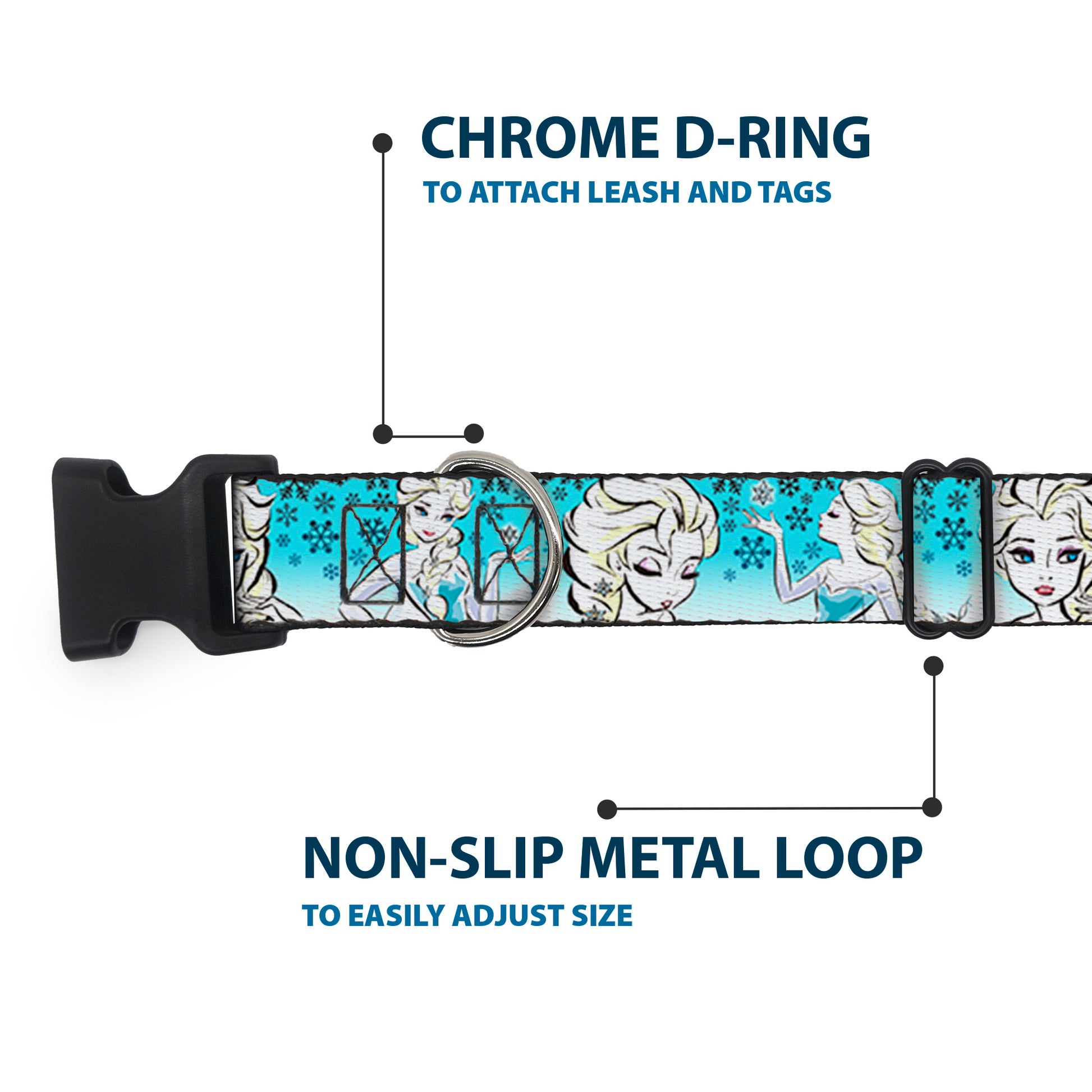 Plastic Clip Collar - Anna/Snowflakes Frozen Art Collection Poses Plastic Clip Collars Disney