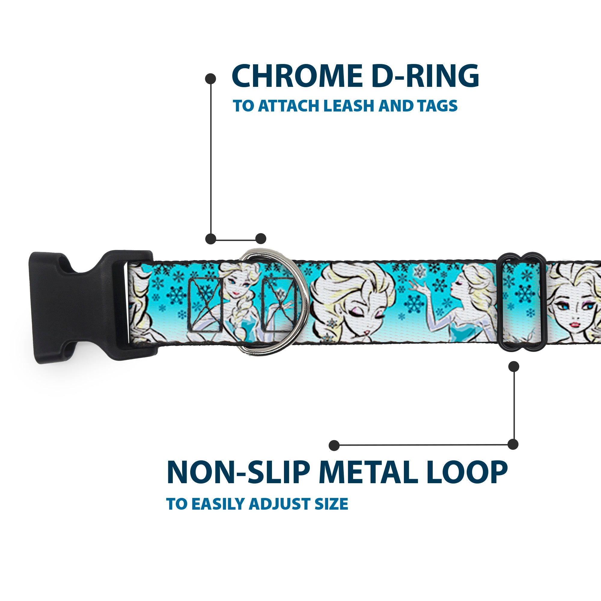 Plastic Clip Collar - Anna/Snowflakes Frozen Art Collection Poses Plastic Clip Collars Disney