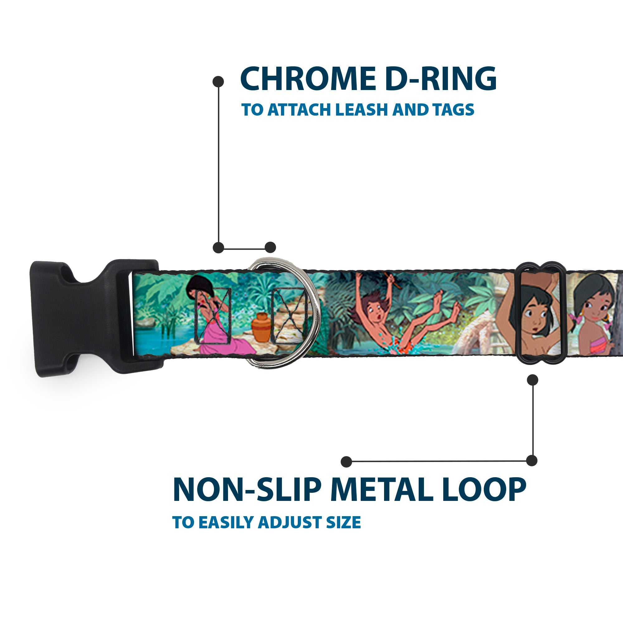 Plastic Clip Collar - The Jungle Book Scenes Plastic Clip Collars Disney