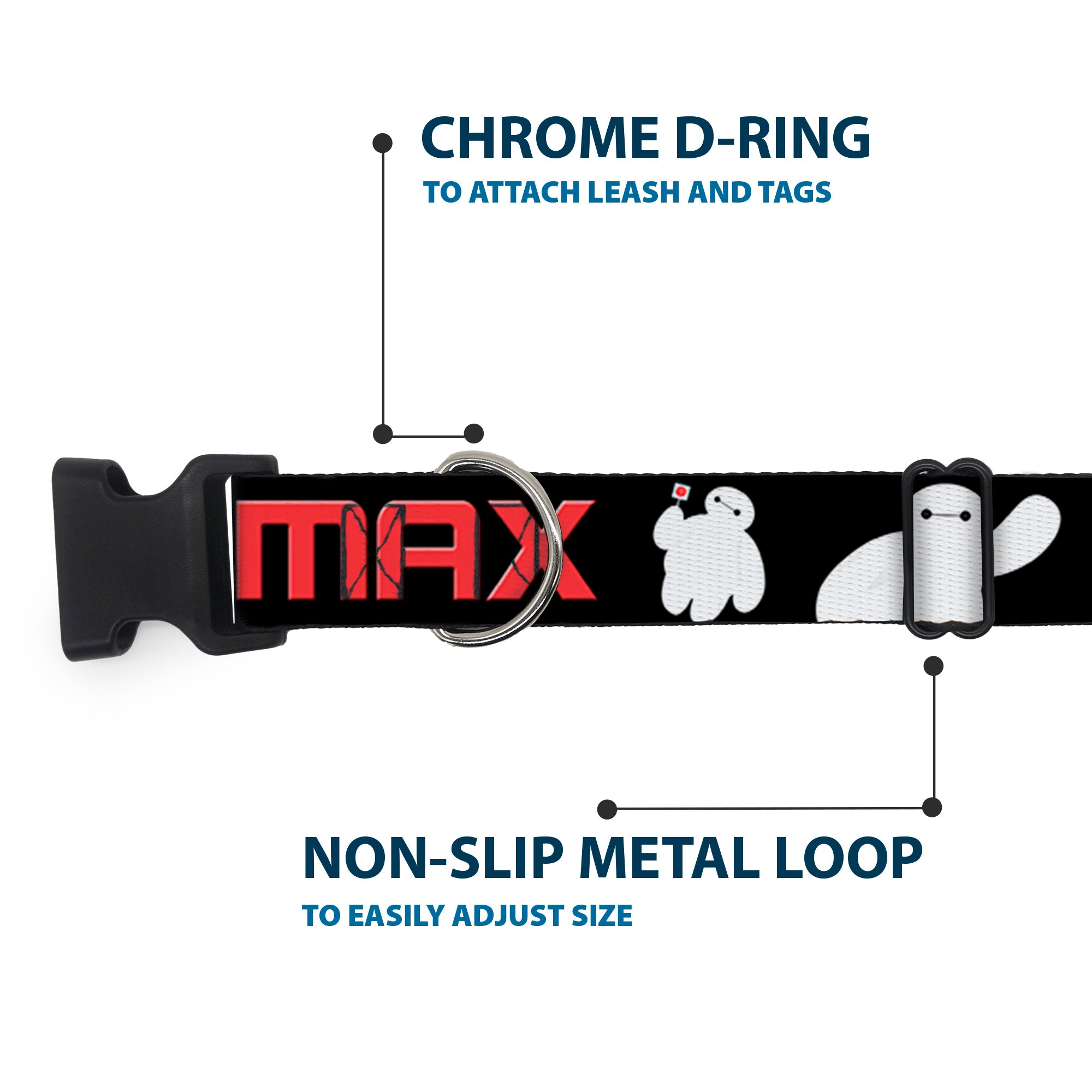 Plastic Clip Collar - BAYMAX Poses Black/White/Red Plastic Clip Collars Disney