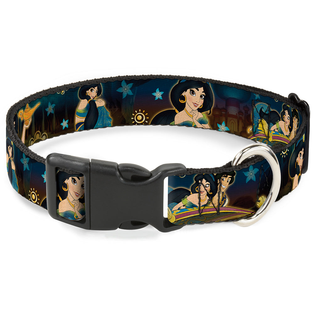 Plastic Clip Collar - Jasmine & Aladdin Carpet Ride/Jasmine Poses/Flowers Plastic Clip Collars Disney