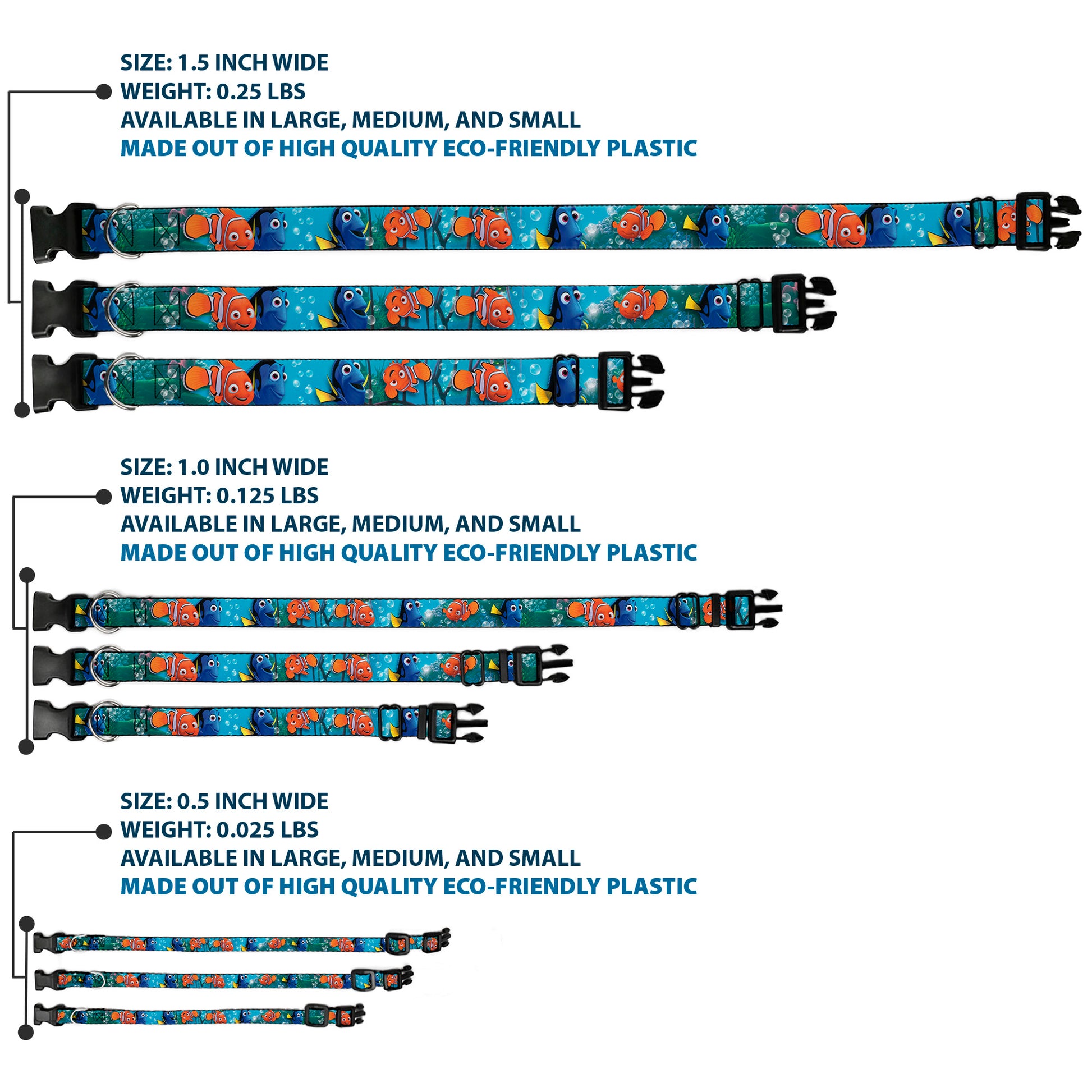 Plastic Clip Collar - Nemo & Dory Poses Plastic Clip Collars Disney