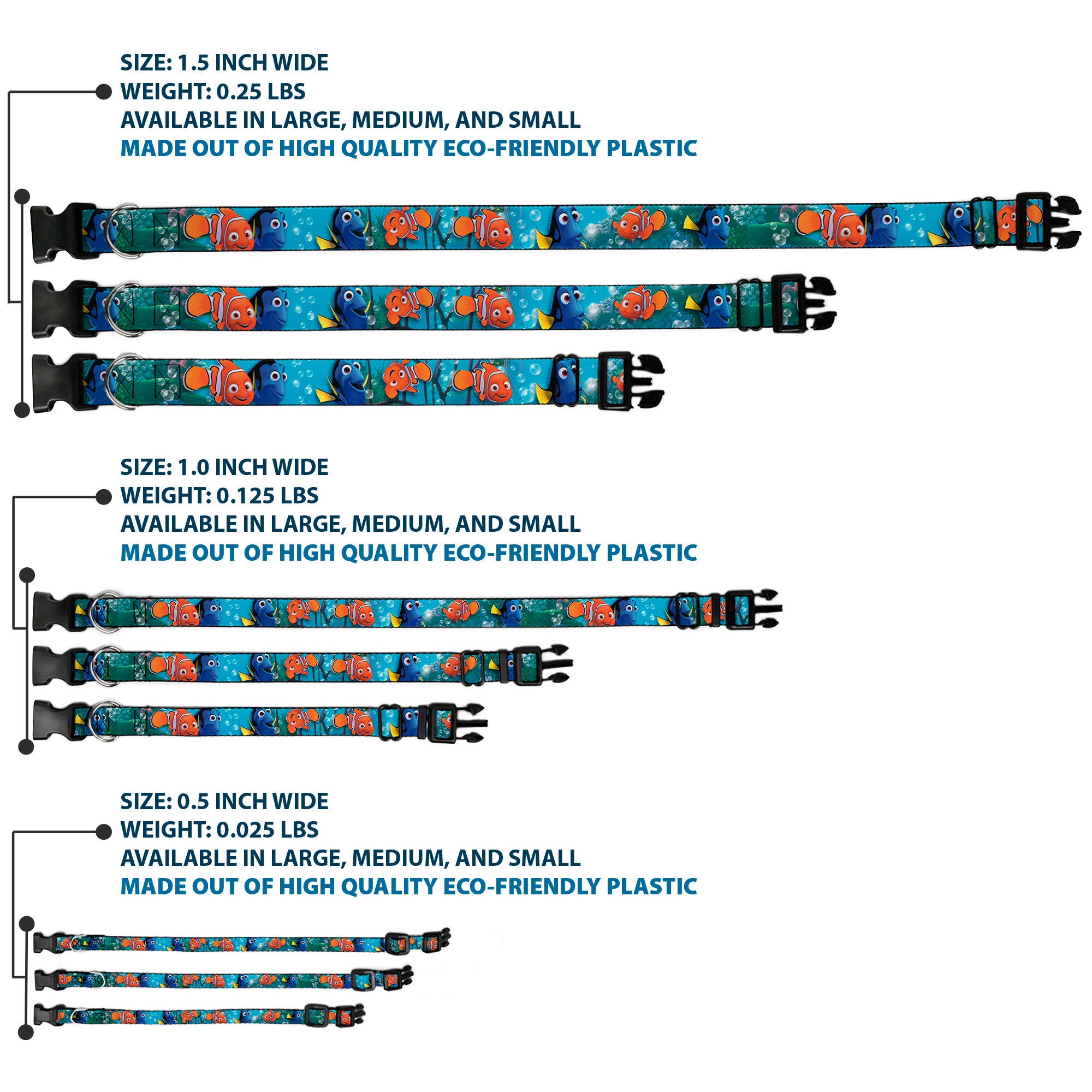 Plastic Clip Collar - Nemo & Dory Poses Plastic Clip Collars Disney