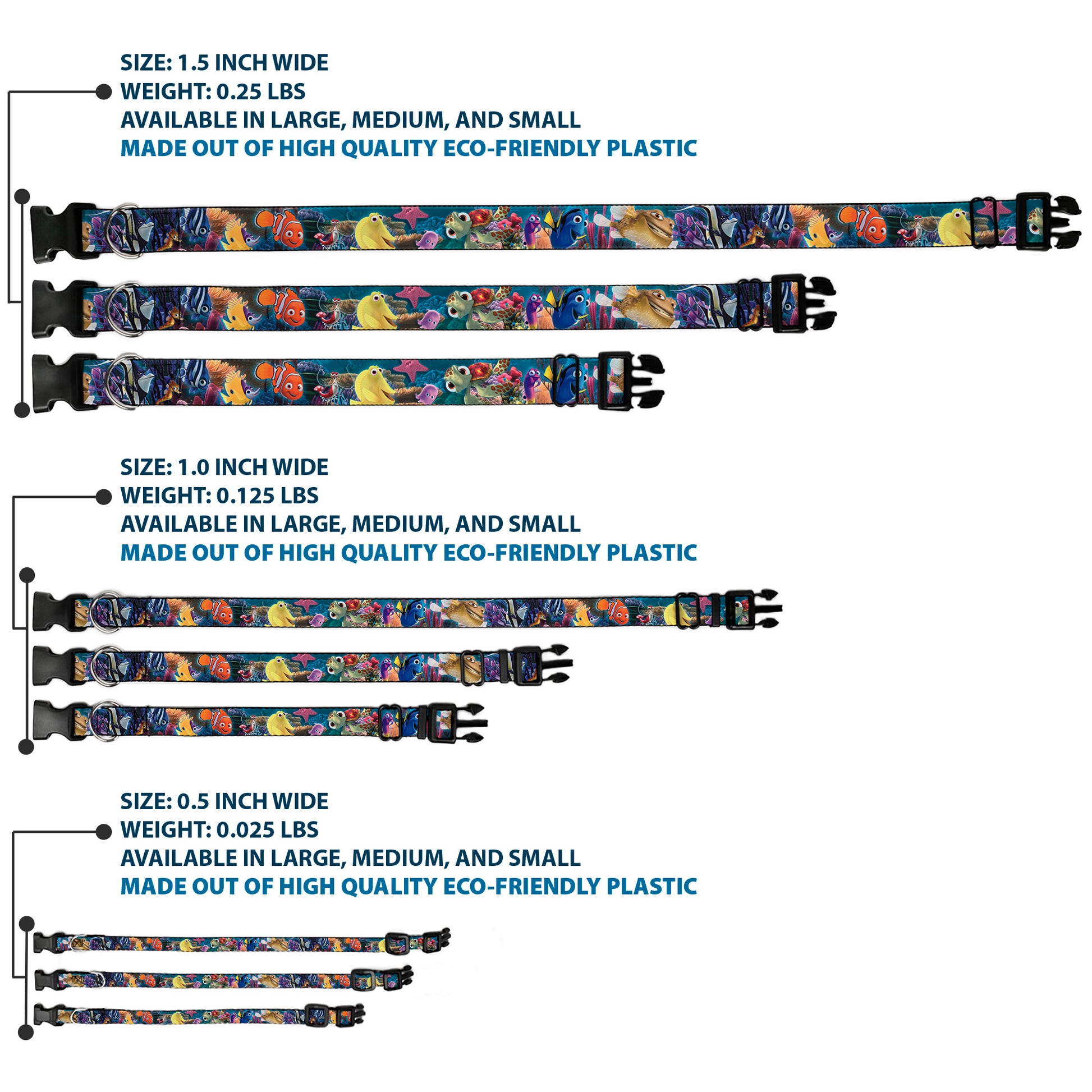 Plastic Clip Collar - Nemo & Friends Group Plastic Clip Collars Disney