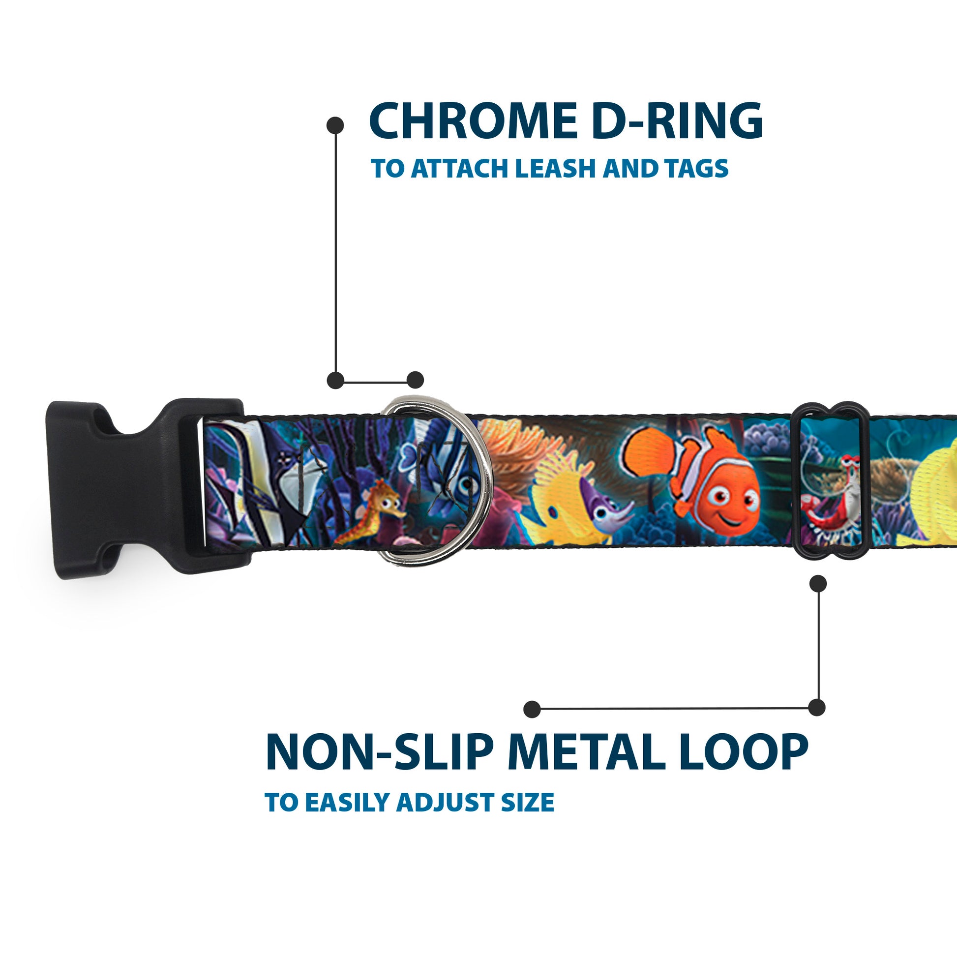 Plastic Clip Collar - Nemo & Friends Group Plastic Clip Collars Disney