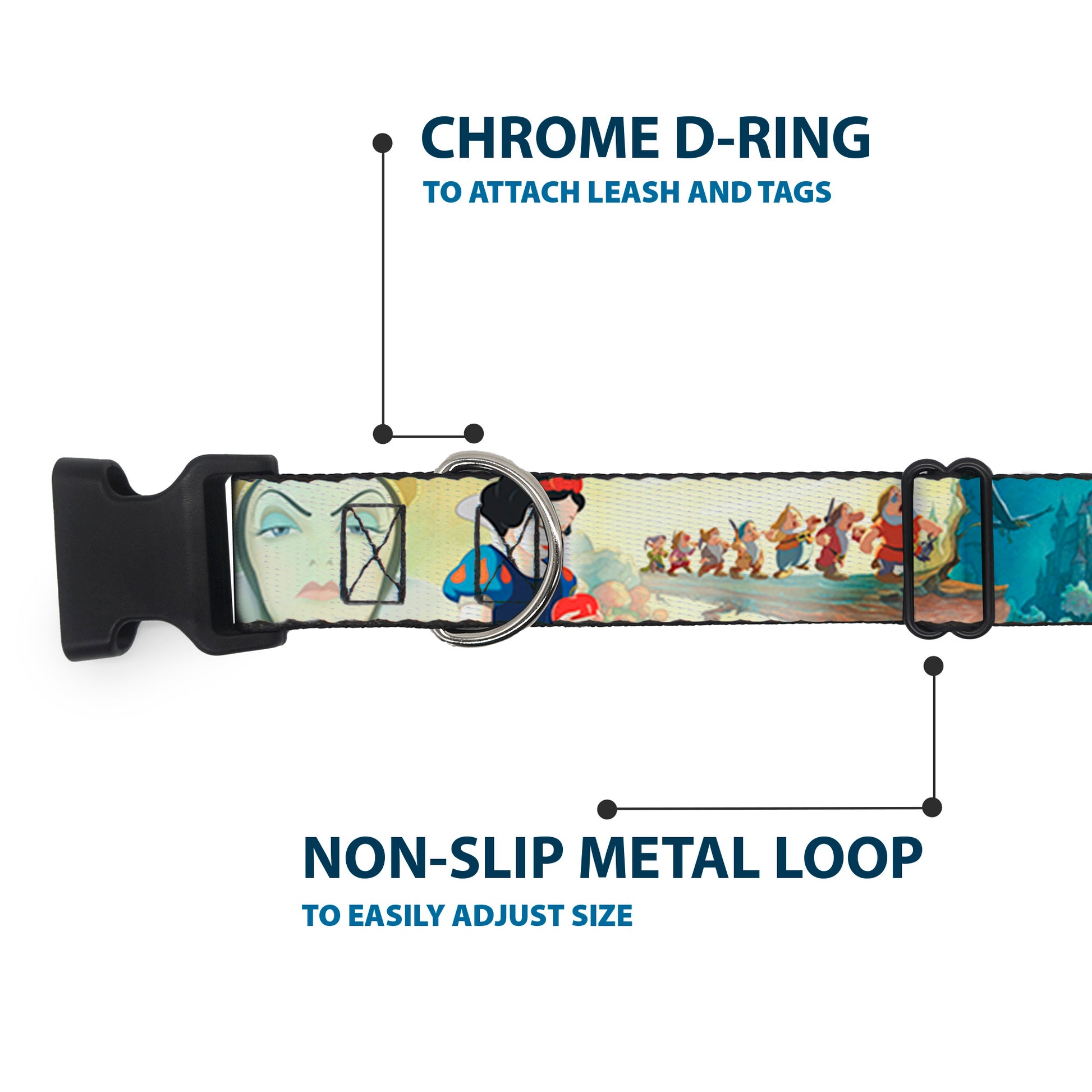 Plastic Clip Collar - Snow White/Dwarves/Old Witch/Evil Queen Scenes Plastic Clip Collars Disney