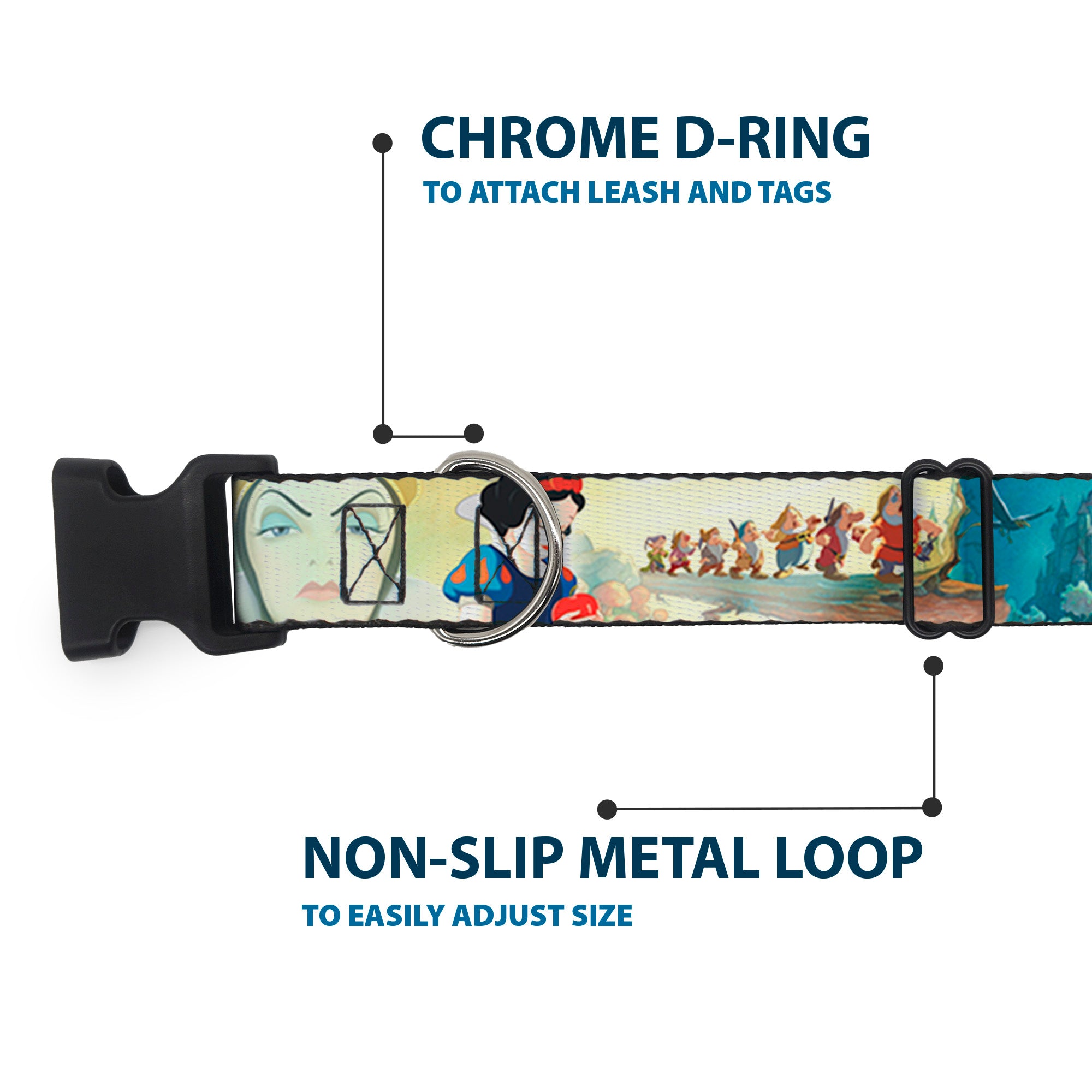 Plastic Clip Collar - Snow White/Dwarves/Old Witch/Evil Queen Scenes Plastic Clip Collars Disney