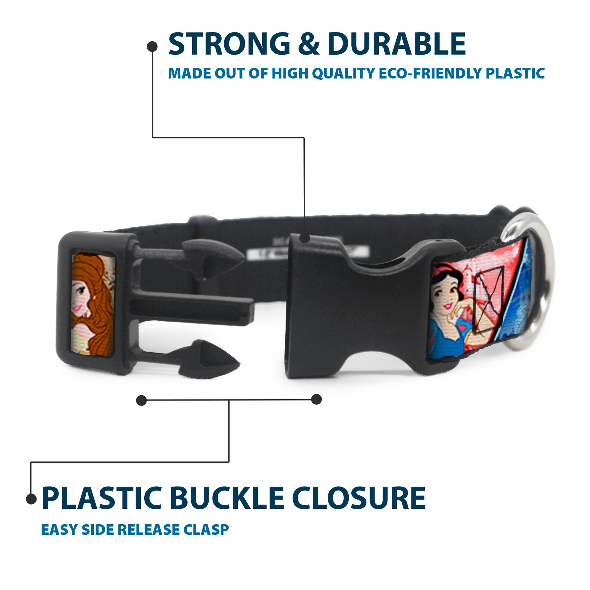 Plastic Clip Collar - Disney Princess Poses/Castle Blocks Plastic Clip Collars Disney