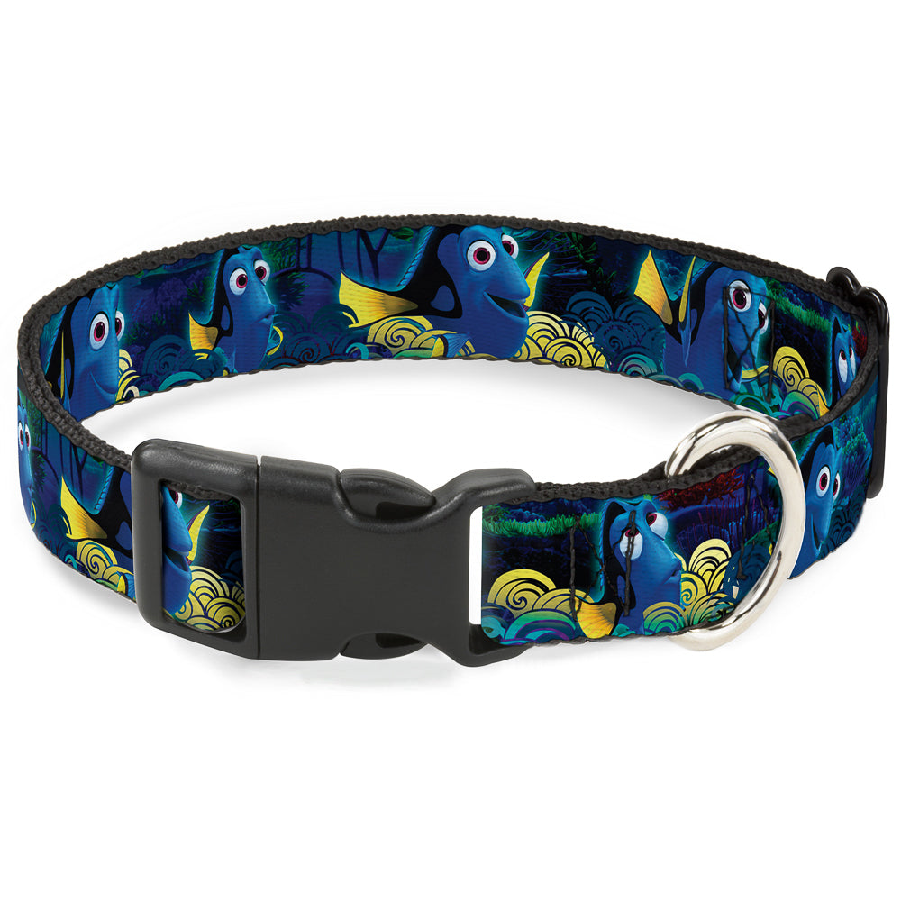 Plastic Clip Collar - Dory Poses/Swirls Blues/Yellows Plastic Clip Collars Disney