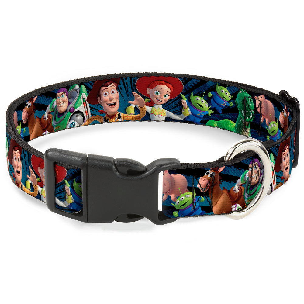 Plastic Clip Collar - Toy Story Characters Running2 Denim Rays Plastic Clip Collars Disney