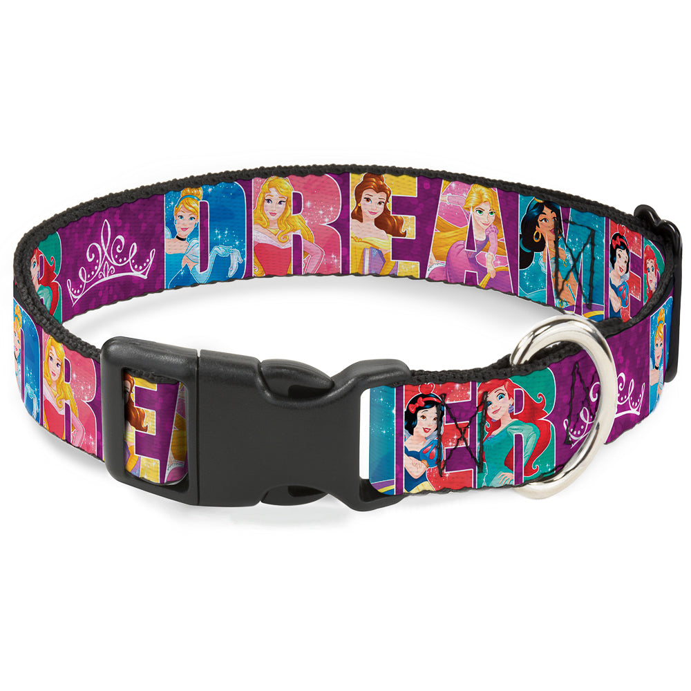 Plastic Clip Collar - Disney DREAMER 7-Sparkling Princesses/Tiara Purple/White Plastic Clip Collars Disney