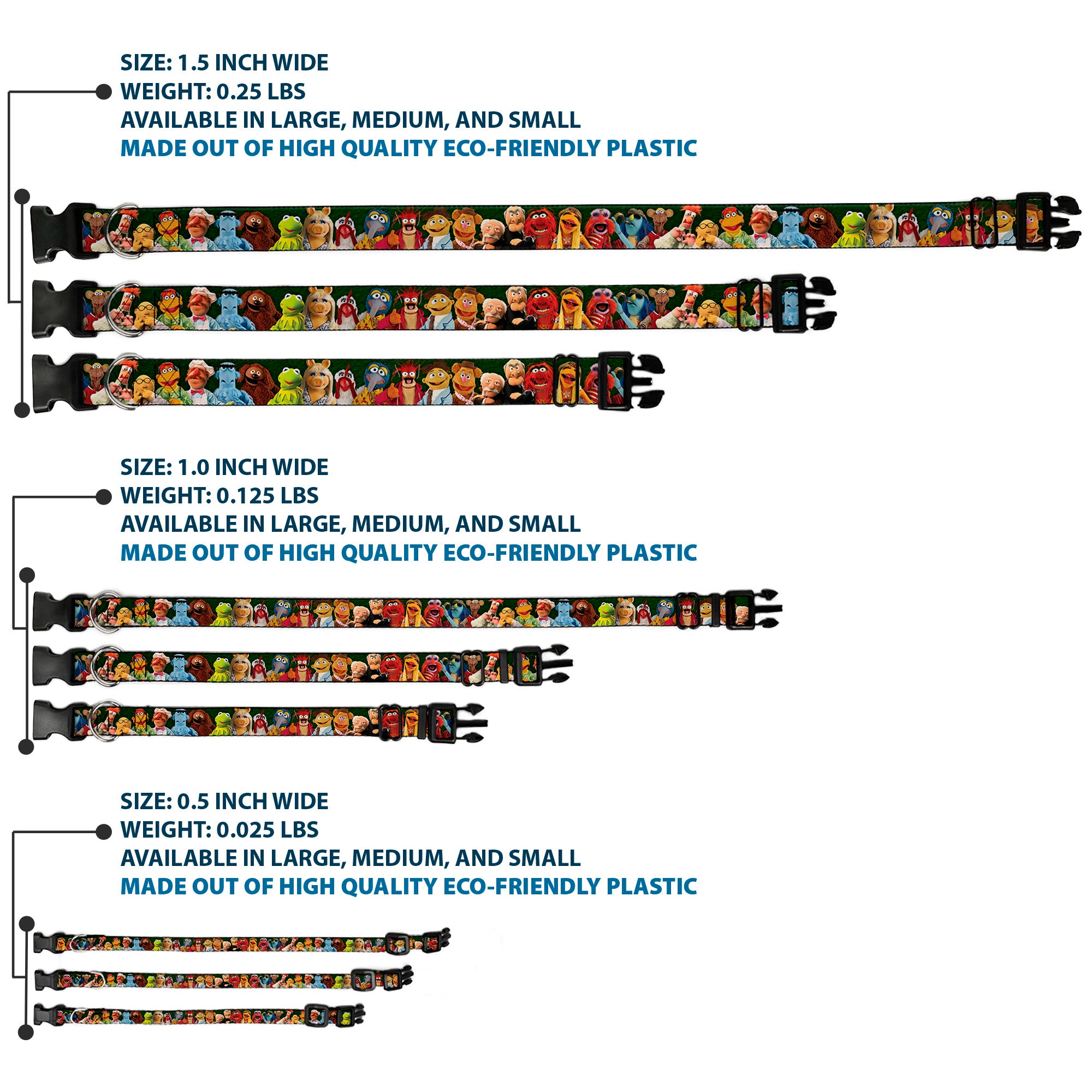 Plastic Clip Collar - Muppets 20-Character Group Pose Greens Plastic Clip Collars Disney