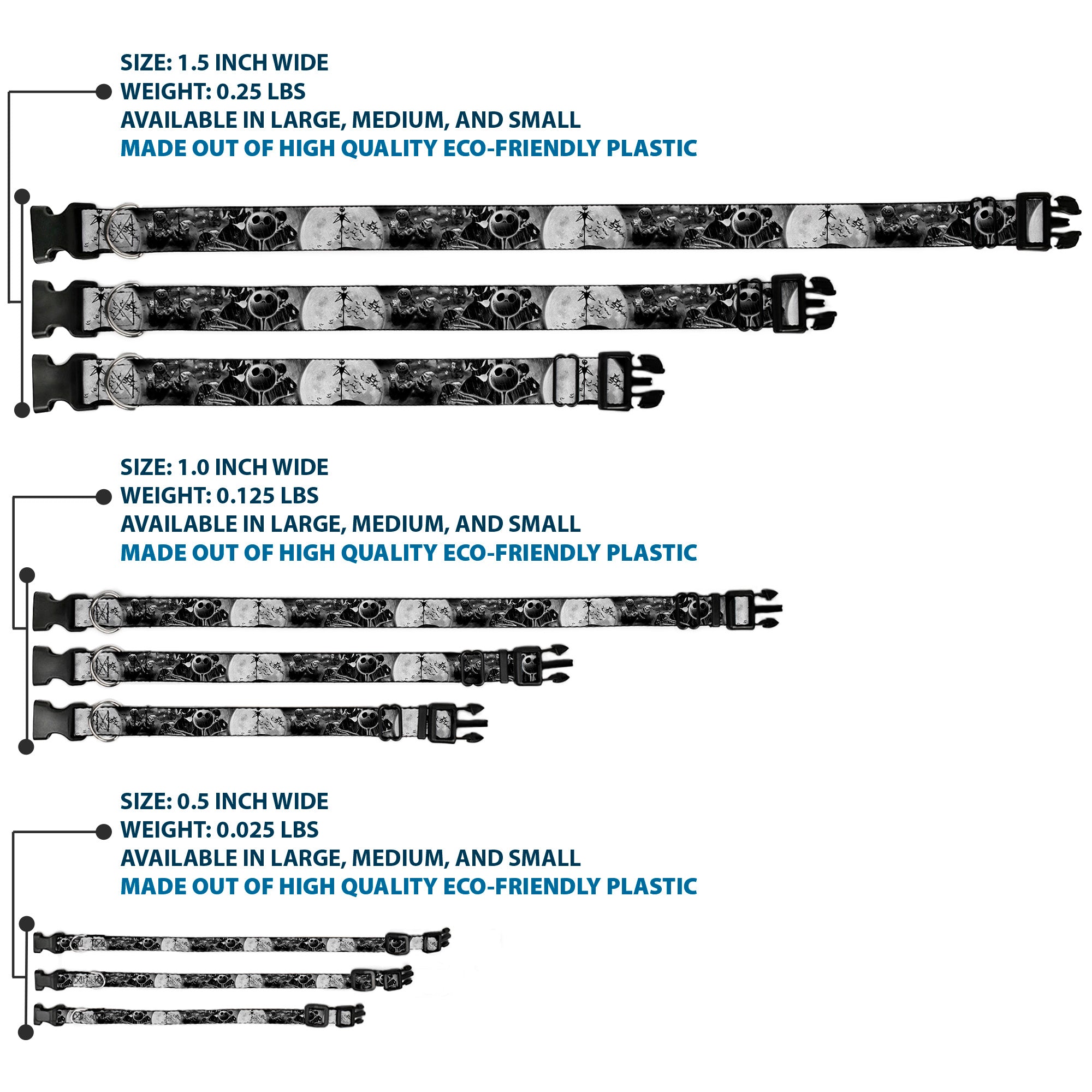 Plastic Clip Collar - Jack & Oogie Boogie Scenes Grays Plastic Clip Collars Disney