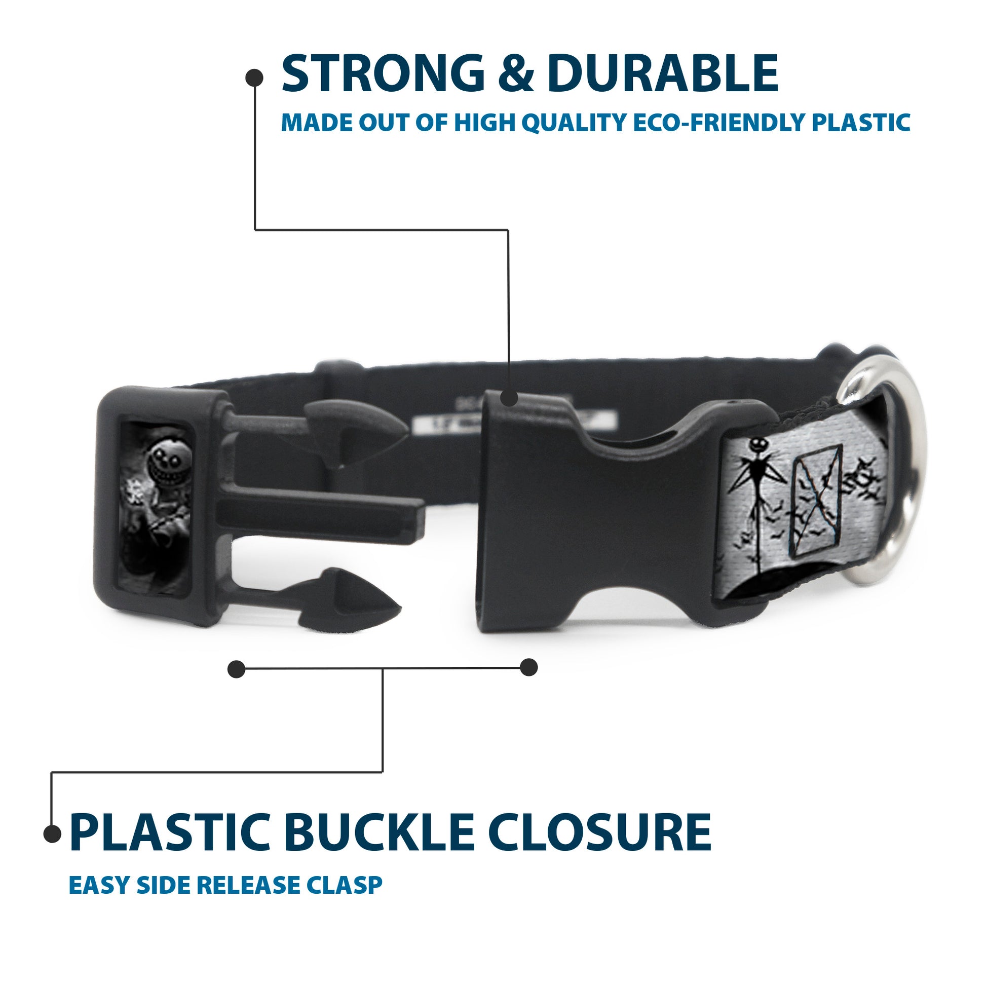 Plastic Clip Collar - Jack & Oogie Boogie Scenes Grays Plastic Clip Collars Disney