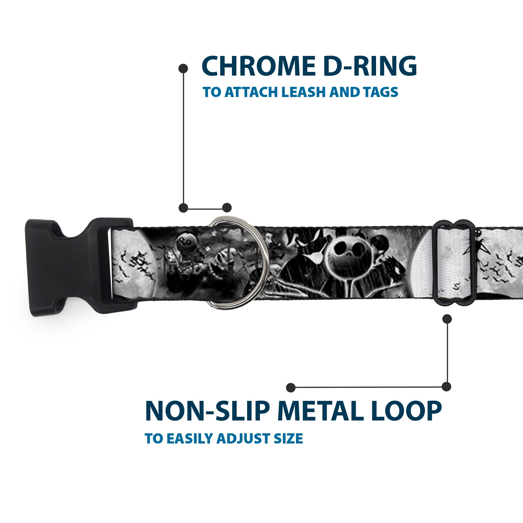 Plastic Clip Collar - Jack & Oogie Boogie Scenes Grays Plastic Clip Collars Disney