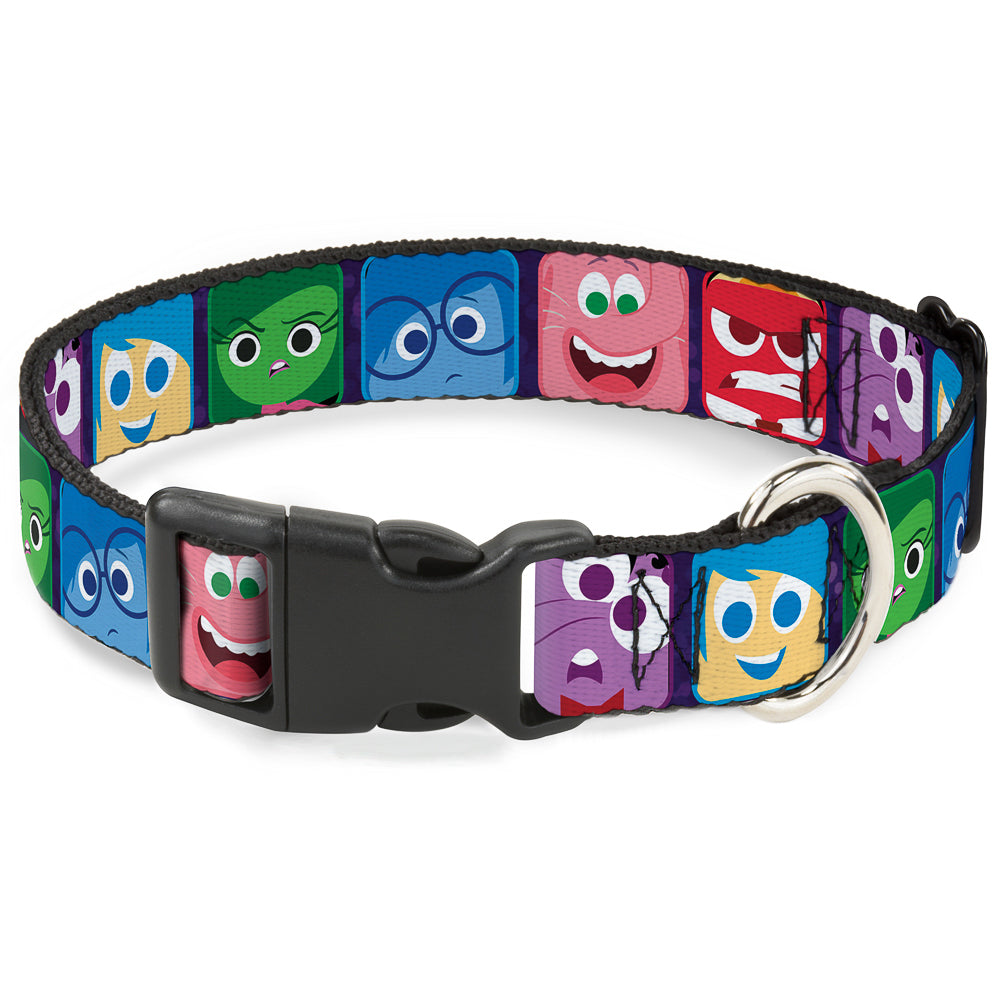 Plastic Clip Collar - Inside Out 6-Character Esxpression Blocks Purple/Multi Color Plastic Clip Collars Disney
