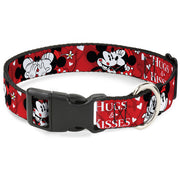 Plastic Clip Collar - Mickey & Minnie HUGS & KISSES Poses Reds/White Plastic Clip Collars Disney