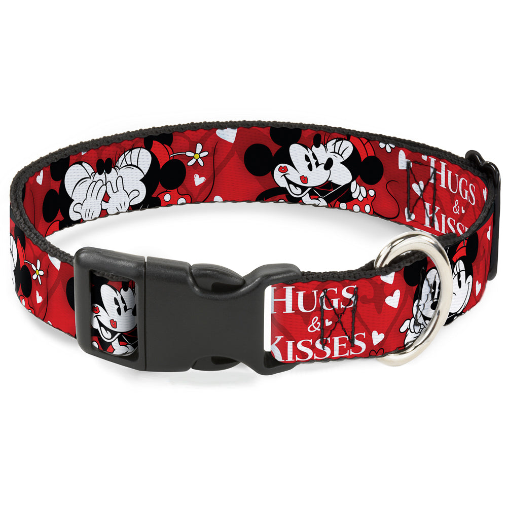 Plastic Clip Collar - Mickey & Minnie HUGS & KISSES Poses Reds/White Plastic Clip Collars Disney