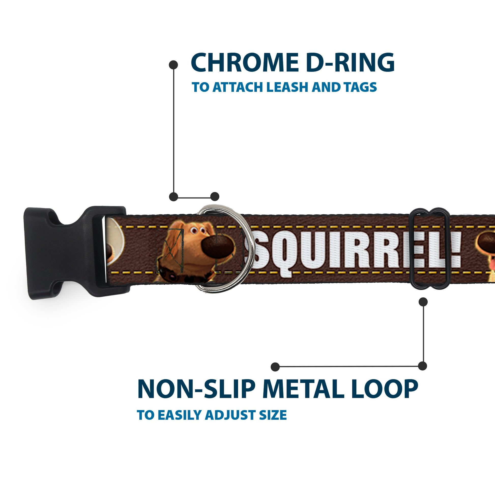 Plastic Clip Collar - Dug 3-Poses/SQUIRREL! Brown/Yellow/White Plastic Clip Collars Disney