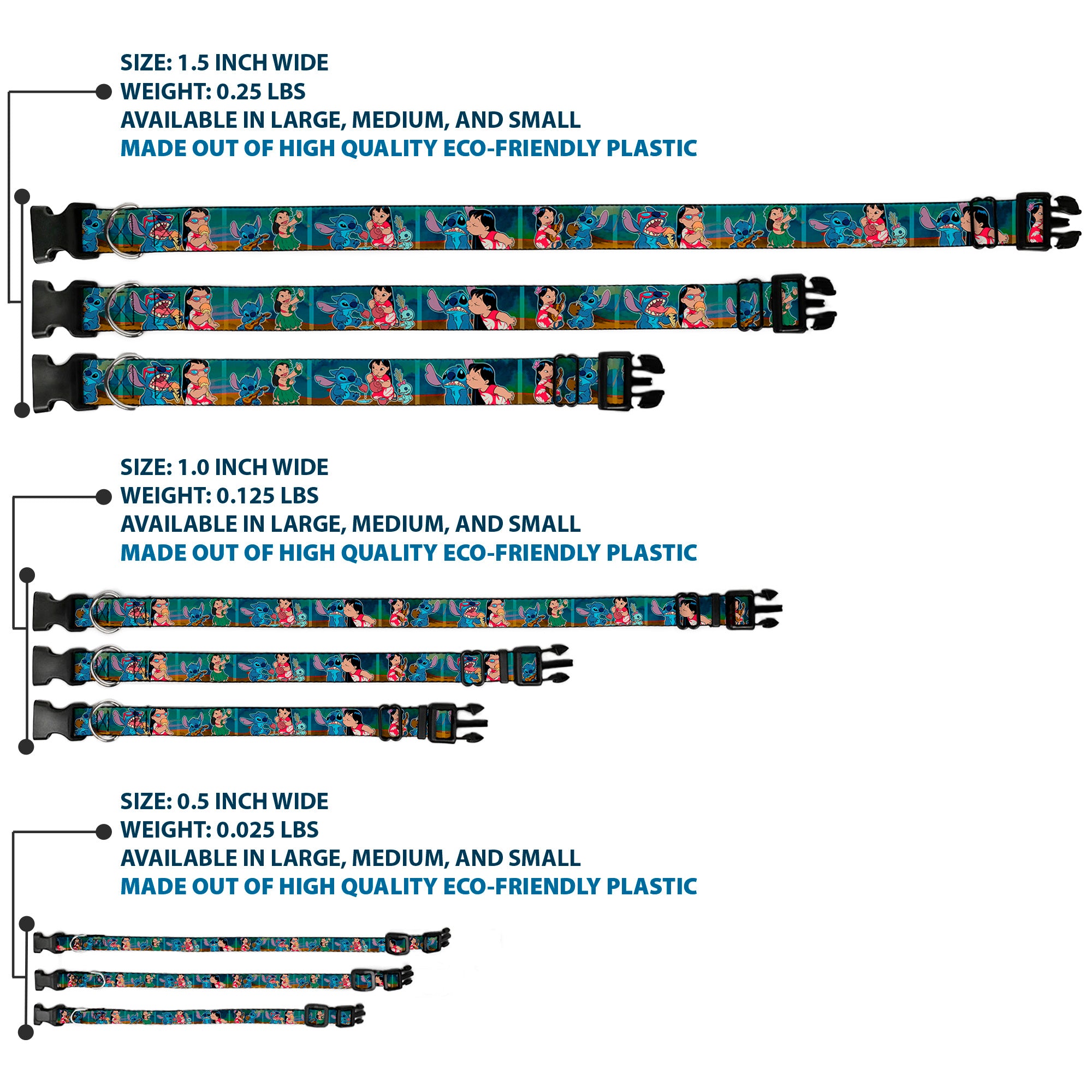 Plastic Clip Collar - Lilo & Stitch 5-Scene Blocks Plastic Clip Collars Disney
