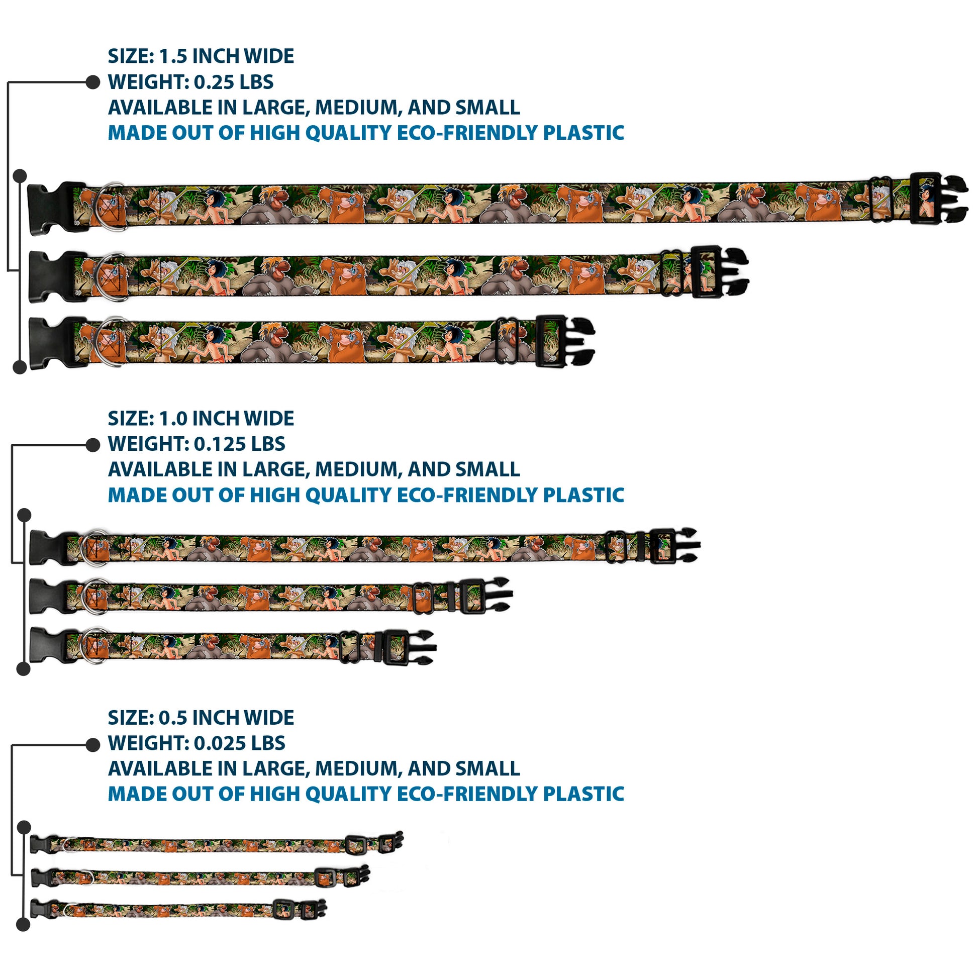 Plastic Clip Collar - The Jungle Book I Wanna Be Like You 4-Character Scene Plastic Clip Collars Disney