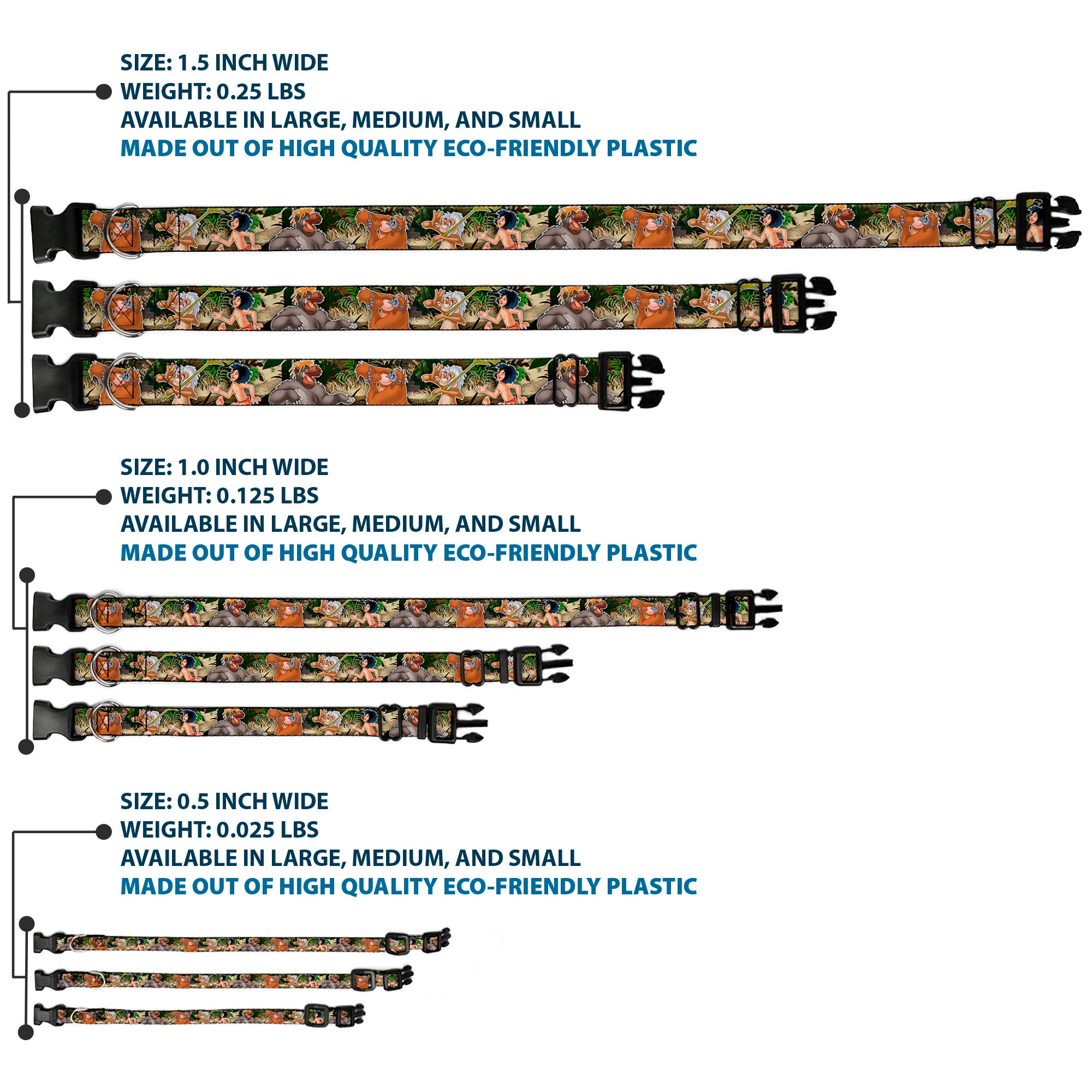 Plastic Clip Collar - The Jungle Book I Wanna Be Like You 4-Character Scene Plastic Clip Collars Disney