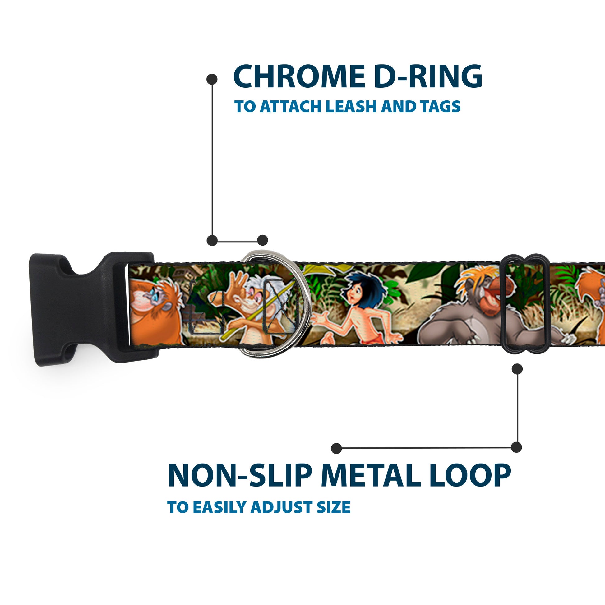 Plastic Clip Collar - The Jungle Book I Wanna Be Like You 4-Character Scene Plastic Clip Collars Disney