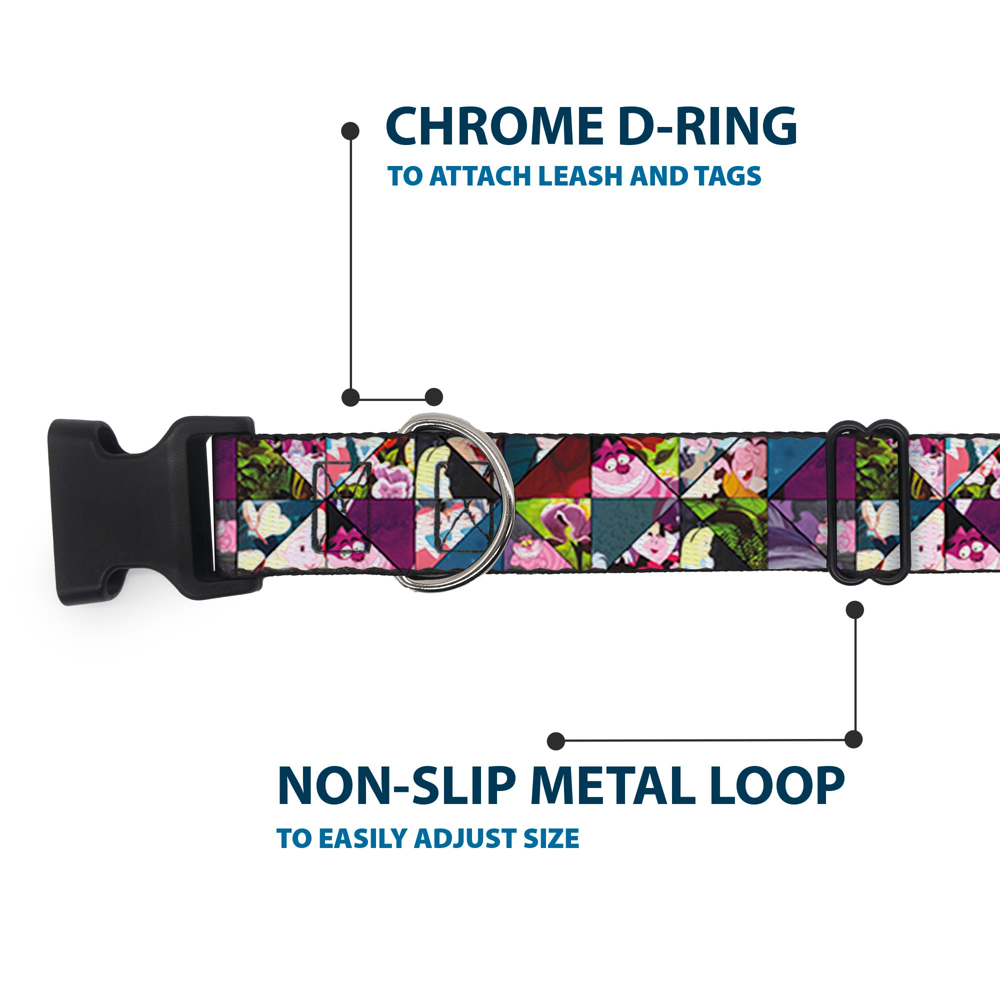 Plastic Clip Collar - Alice in Wonderland Kaleidoscope Scenes Plastic Clip Collars Disney