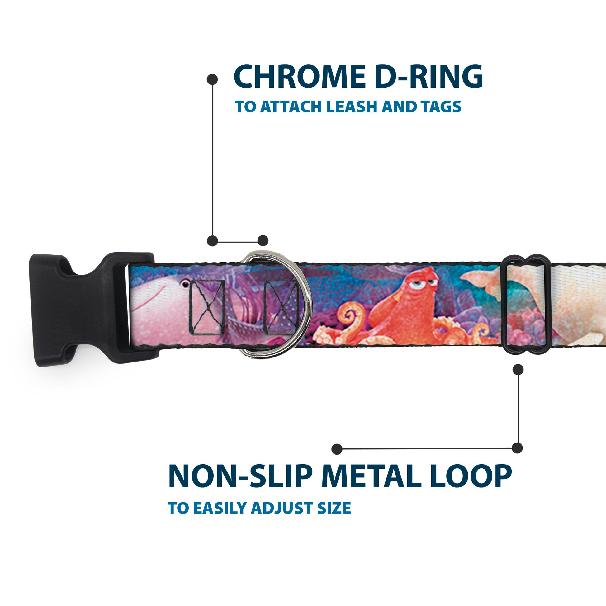 Plastic Clip Collar - Dory & 5-Friends Under the Sea Plastic Clip Collars Disney