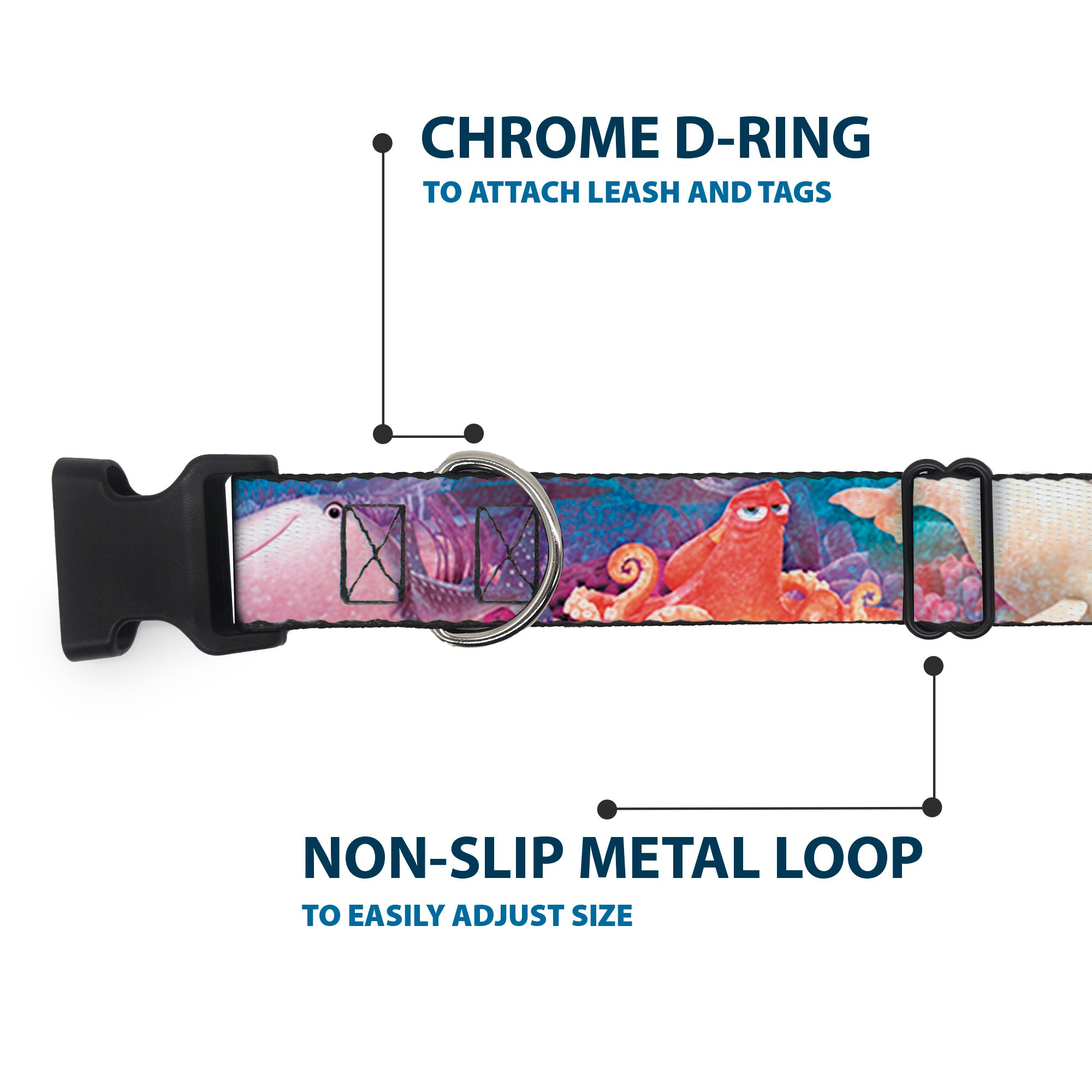 Plastic Clip Collar - Dory & 5-Friends Under the Sea Plastic Clip Collars Disney