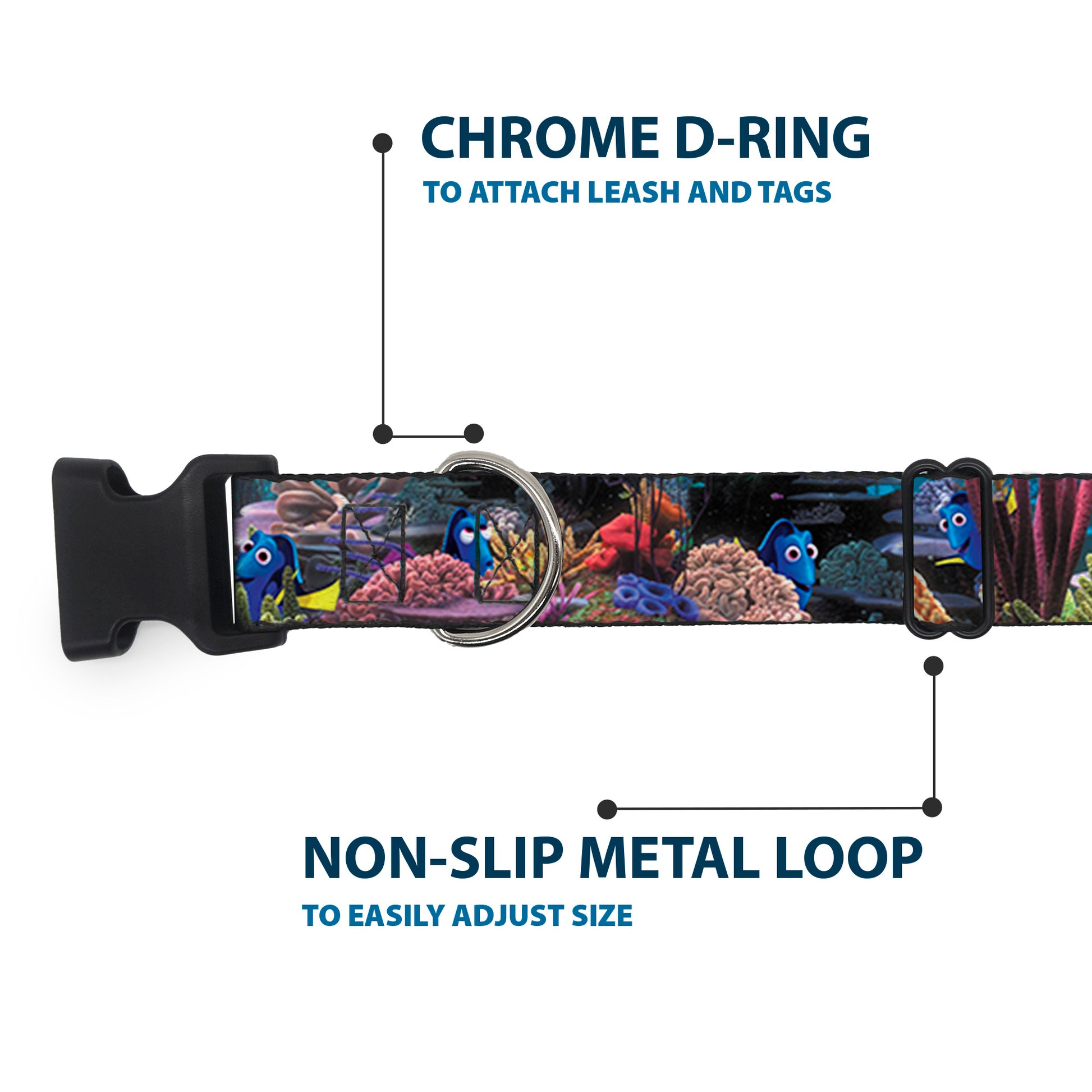 Plastic Clip Collar - Dory 4-Hiding Poses Under the Sea Plastic Clip Collars Disney